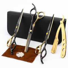 Dozmux black gold hairdressing scissors adjustment screw for tension control