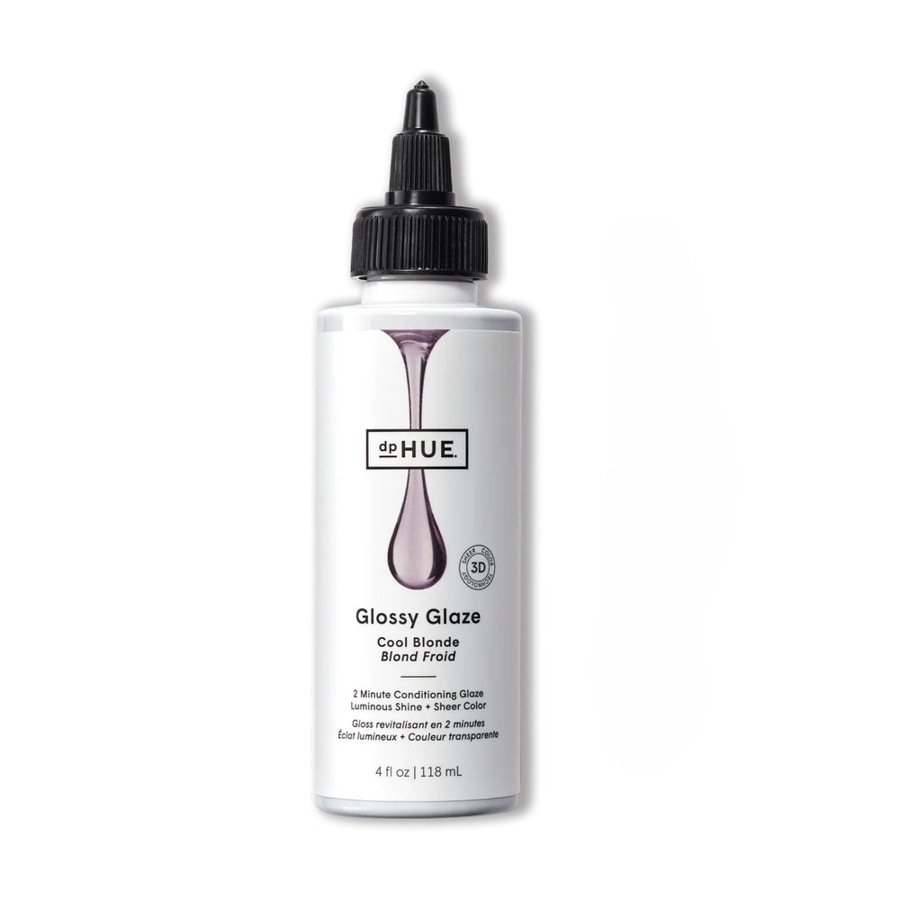 dpHUE Glossy Glaze bottle-front shows fast shine and subtle color for luminous hair.