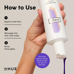 dpHUE Cool Blonde Shampoo foam close-up showcases lightweight cleansing and color protection.
