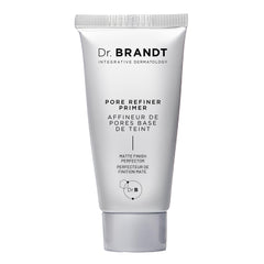 Dr. Brandt Pores No More bottle closeup highlighting pore refinement.
