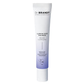 Dr. Brandt Pores No More Luminizer Primer bottle closeup reveals smooth, blurred pores.