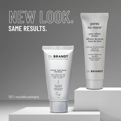 Dr. Brandt Pores No More primer swatch shows matte finish.