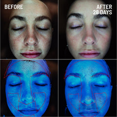 Application of Dr. Brandt exfoliator during a 1-2 minute massage for gentle renewal