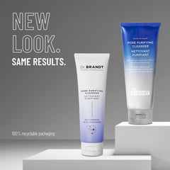 Dr. Brandt Skincare Pore Purifying Cleanser pores detail shows clear pores and refined texture after use.