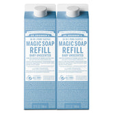 Dr. Bronner's Baby Unscented refill bottle for gentle family cleansing