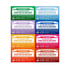 Dr. Bronner's almond bar soap with rich lather for gentle daily cleansing