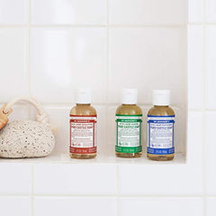 Dr. Bronner's organic fair trade ingredients label highlights ethical sourcing and clean ingredients.