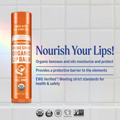 Dr. Bronner’s Organic Lip Balm orange-ginger multipack in view for travel