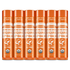 Dr. Bronner’s Organic Lip Balm orange-ginger tube front for hydrating dry lips
