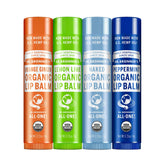 Dr. Bronner's Organic Lip Balm Peppermint tube for refreshing, hydrate lips on the go.