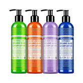 Dr. Bronner's Organic Lotion peppermint bottle for refreshing skin hydration.