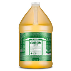 Dr. Bronner's Pure-Castile Almond bottle shows versatile cleansing for face and body.