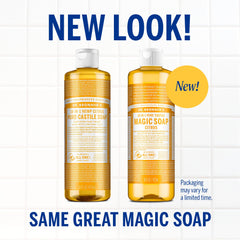 Dr. Bronner's Pure-Castile Citrus lather close-up showing rich foam for a refreshing cleanse.
