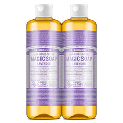 Dr. Bronner's Pure-Castile Lavender bottle ready for versatile cleansing rituals.