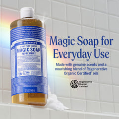 Peppermint-lather close-up from Dr. Bronner's for a refreshing skin cleanse