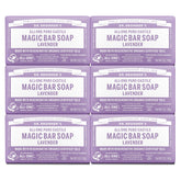 Dr. Bronner's Lavender Pure-Castile bar pack delivers gentle cleansing for face, body, and hair.
