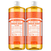 Dr. Bronner's Tea Tree Liquid Soap bottle showing rich lather for body care.