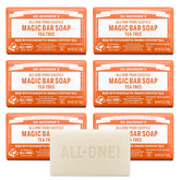 Dr. Bronner's Tea Tree Magic Bar pack6: rich lather for all-over cleansing
