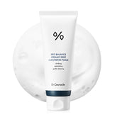 Dr.Ceuracle Pro Balance bottle closeup with creamy foam for gentle cleansing.