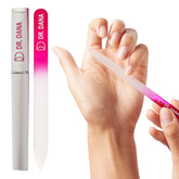 Dr. Dana Glass Nail File with Case shows a compact travel-ready tool for precise edges.