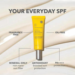 Dr Dennis Gross All-Physical Wrinkle Defense swatch warmed between fingers for easy blending under makeup.