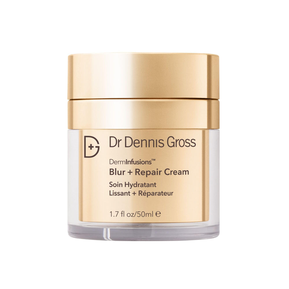 Dr Dennis Gross DermInfusions Blur + Repair Cream bottle pump for ultra-hydration and smooth skin