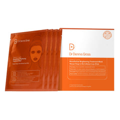 Dr Dennis Gross vitamin C lactic biocellulose mask pack close-up on brightening hydration