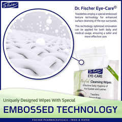Dr Fischer Eyelid Wipes pre-moistened close-up for safe makeup removal around eyes