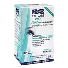Dr. Fischer Tea Tree Eyelid Wipes 24-hour moisture claim shows long-lasting hydration.