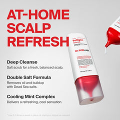 Mint blend from DR.FORHAIR Folligen Sea Salt Scaler offers cooling effect.