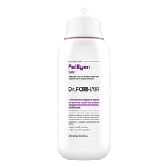 DR.FORHAIR Folligen Silk Treatment bottle closeup showing premium packaging and formula