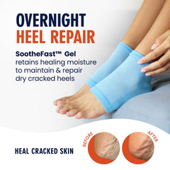 Dr. Frederick's Original gel-lined heel socks reveal inner moisture for lasting hydration.