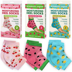 Dr. Frederick's Original moisturizing heel socks pack of three offer at-home hydration.