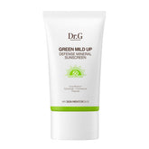 Dr.G Green Mild Up Defense sunscreen bottle front showing lightweight mineral protection