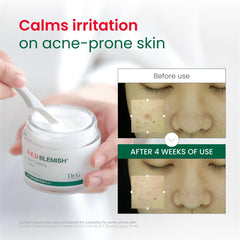 Absorption closeup shows fast-penetrating, light hydration from Dr.G Red Blemish Clear Cream.