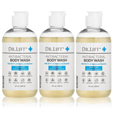 DR. LIFT antibacterial body wash bottle—3-pack for convenient hydration.