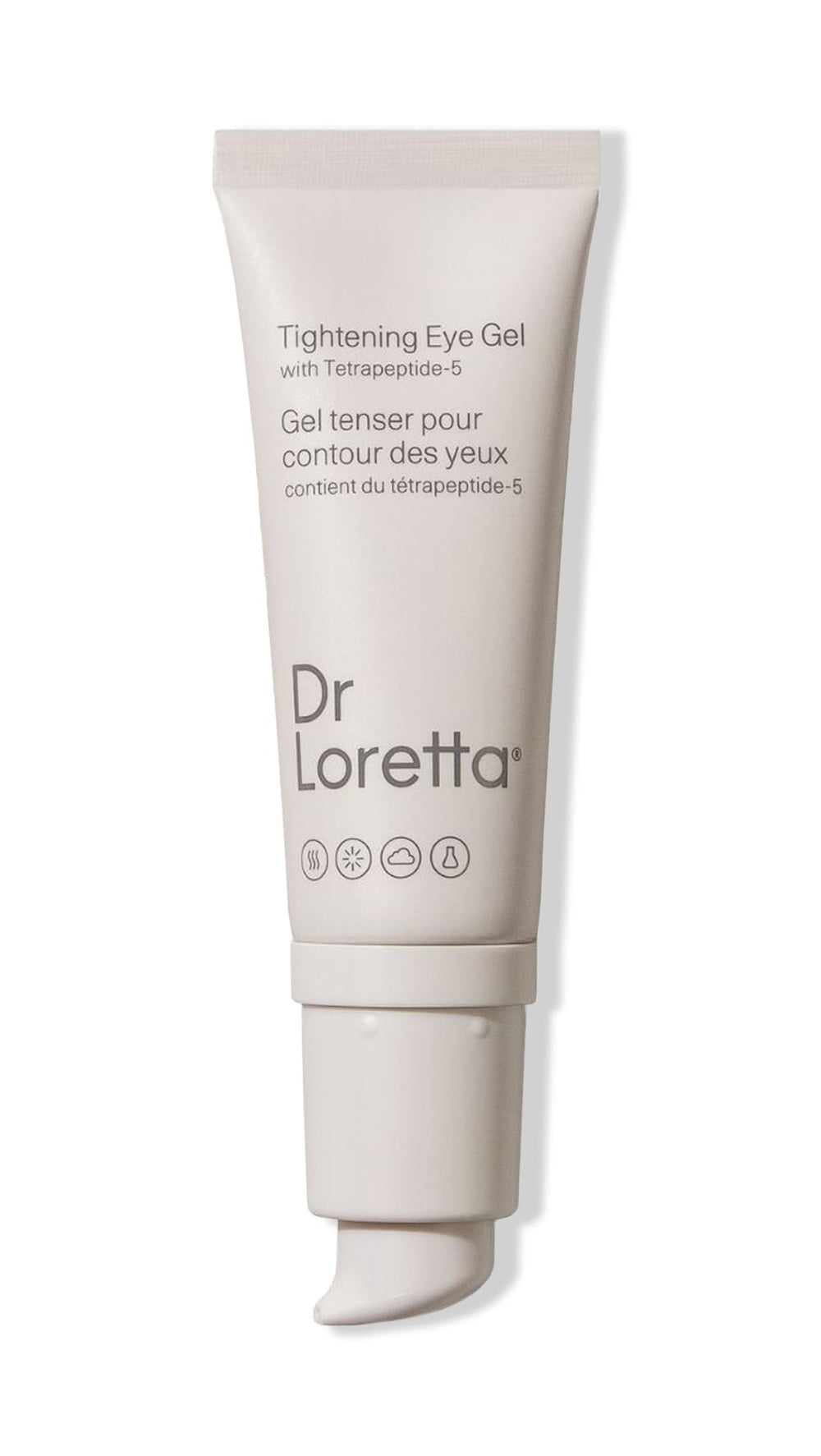 Dr. Loretta eye gel packshot showing clear formula for morning refresh and reduced puffiness