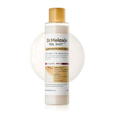 Dr.Melaxin Peel Shot Glow Rice Toner bottle on shelf for hydrated, radiant skin.