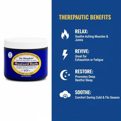 Dr. Singha's Mustard Bath Salts with essential oils for aromatherapy.
