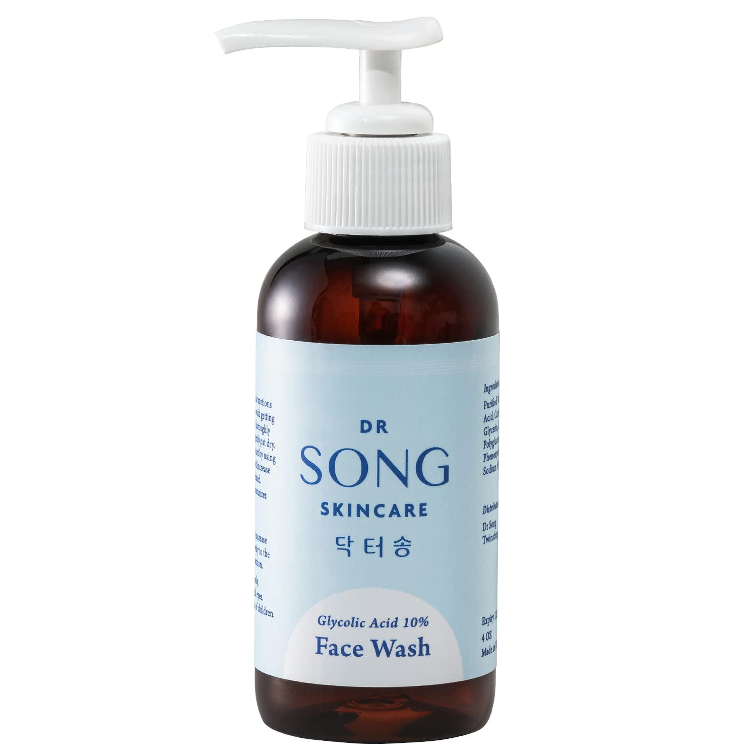 Dr Song Glycolic Acid Face Wash bottle close-up highlighting lab-direct purity for deep cleansing