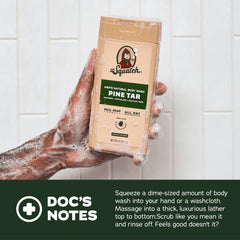 Dr. Squatch Coconut Castaway 2-pack display for convenient, lasting scent during showers.