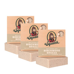 Dr. Squatch Birchwood Breeze 3-bar pack ready for rugged exfoliation and refreshing cleanse