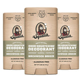 Dr. Squatch Birchwood Breeze deodorant tube close-up for all-day freshness.