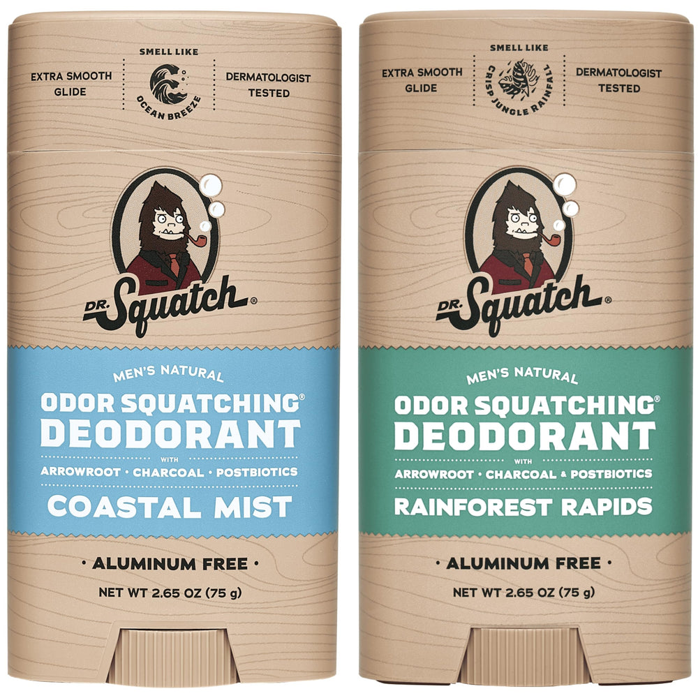 Dr. Squatch Coastal Mist deodorant bottle delivering long-lasting freshness