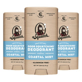 Dr. Squatch Coastal Mist deodorant packfront showcases all-day natural protection.