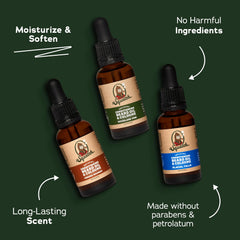 Dr. Squatch Conditioning Beard Oil Glacial Falls bottle provides crisp, energizing scent and hydration.