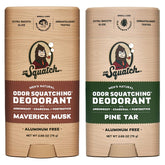 Dr. Squatch Maverick Musk deodorant bottle with bold scent and natural protection.