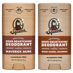 Dr. Squatch Maverick Musk deodorant 2-pack front view showing aluminum-free odor control.
