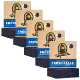Dr. Squatch Fresh Falls bar soap lather closeup for a refreshing cleanse.