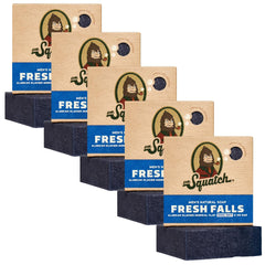 Dr. Squatch Fresh Falls bar soap lather closeup for a refreshing cleanse.